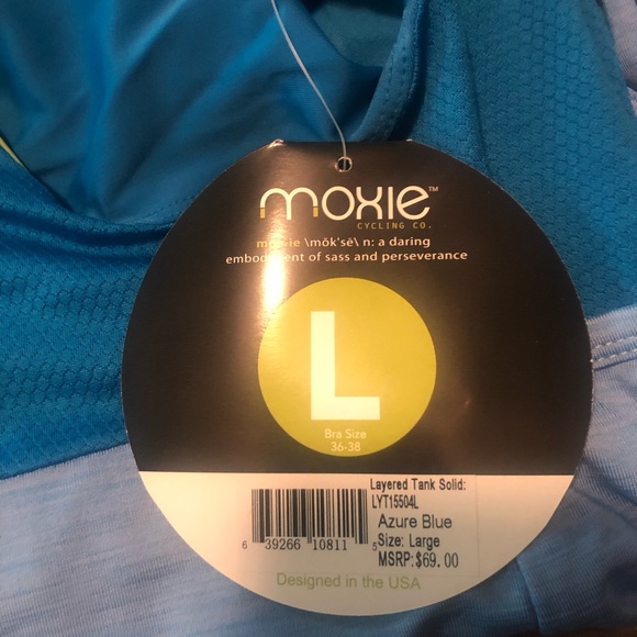 Moxie Cycling Azure Blue Layered Tank Top - Picture 3 of 4